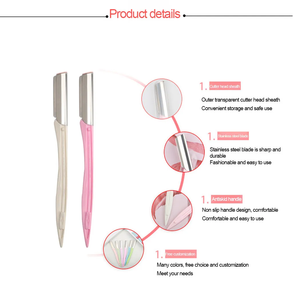 2 шт. на вынос бровей Бритва триммер для обрезки Портативный волосяной покров