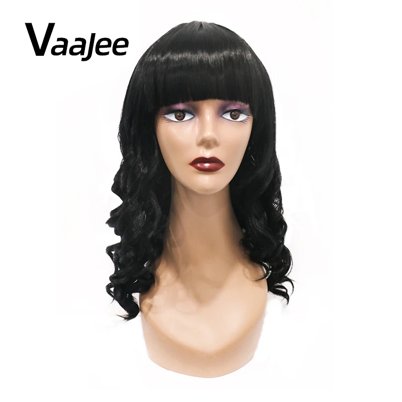 

Парик с фронтальной сеткой и челкой, бразильские синтетические волосы, 16 дюймов, жаропрочные, с кружевом спереди, для чернокожих женщин