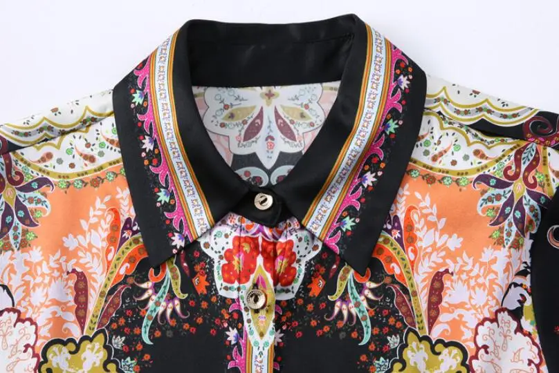 

Shirt Women Vintage Print Long Sleeve Blouse 2021 Spring Autumn New Modis Tops Female Fashion Blusa De Gasa w109