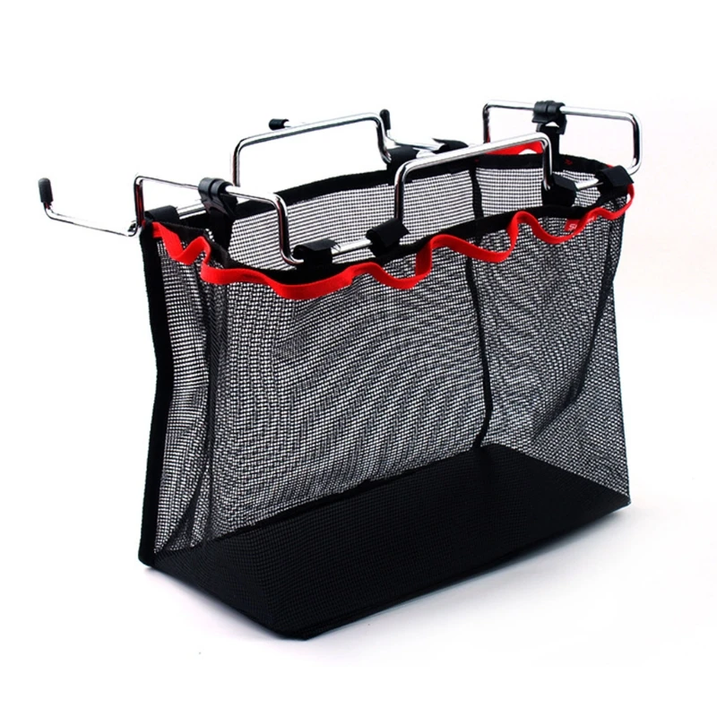 

Outdoor Camping Storage Mesh Bag with Versatile Stainless Steel Support Stand Portable Cooking Utensils Gadget Container Garbage