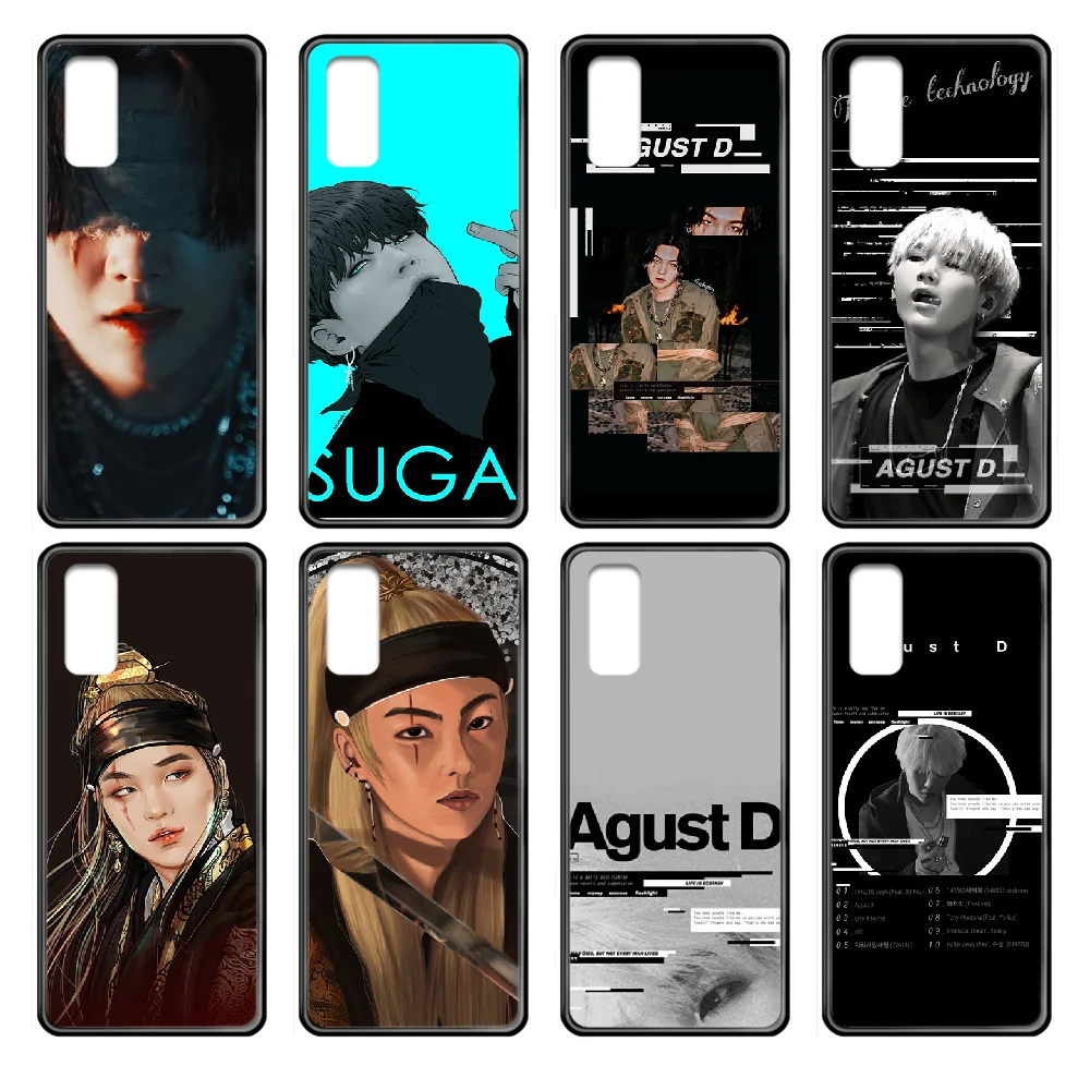 Чехол для телефона Agust D SUGA boy корпус корпуса Samsung Galaxy J S 3 4 5 6 7 8 9 10 Prime Plus Lite Edge черный