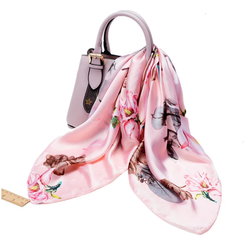 

Print Satin Silk Scarf Fashion Scarves For Women Female 70*70cm Square Shawl Bandana For Head Large Hijab Scarfs For Ladies 2019