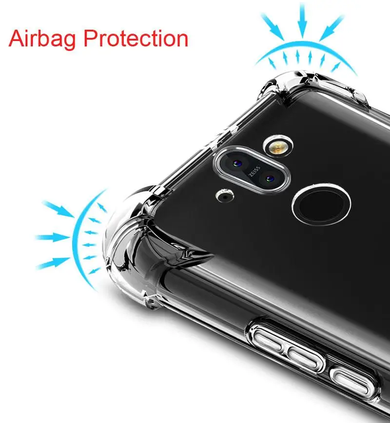 Прозрачный ударопрочный чехол для Nokia детей возрастом 2 3 5 6 7 8 TPU 2018 1 Plus Dual Sim полное