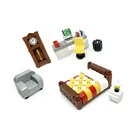 Аксессуары строительные блоки MOC прикроватный столик офисный стол МАЯТНИК Часы диван серия мебели строительные блоки для детей игрушка