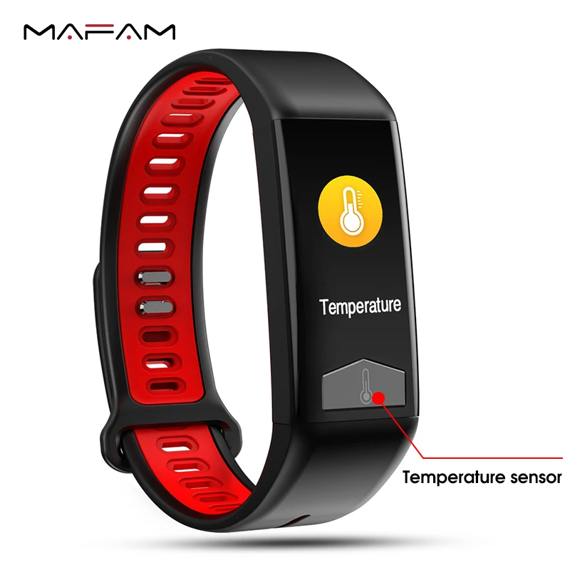 MAFAM T02 ЭКГ умный браслет Здоровый трекер температура тела IP68 Водонепроницаемый 13