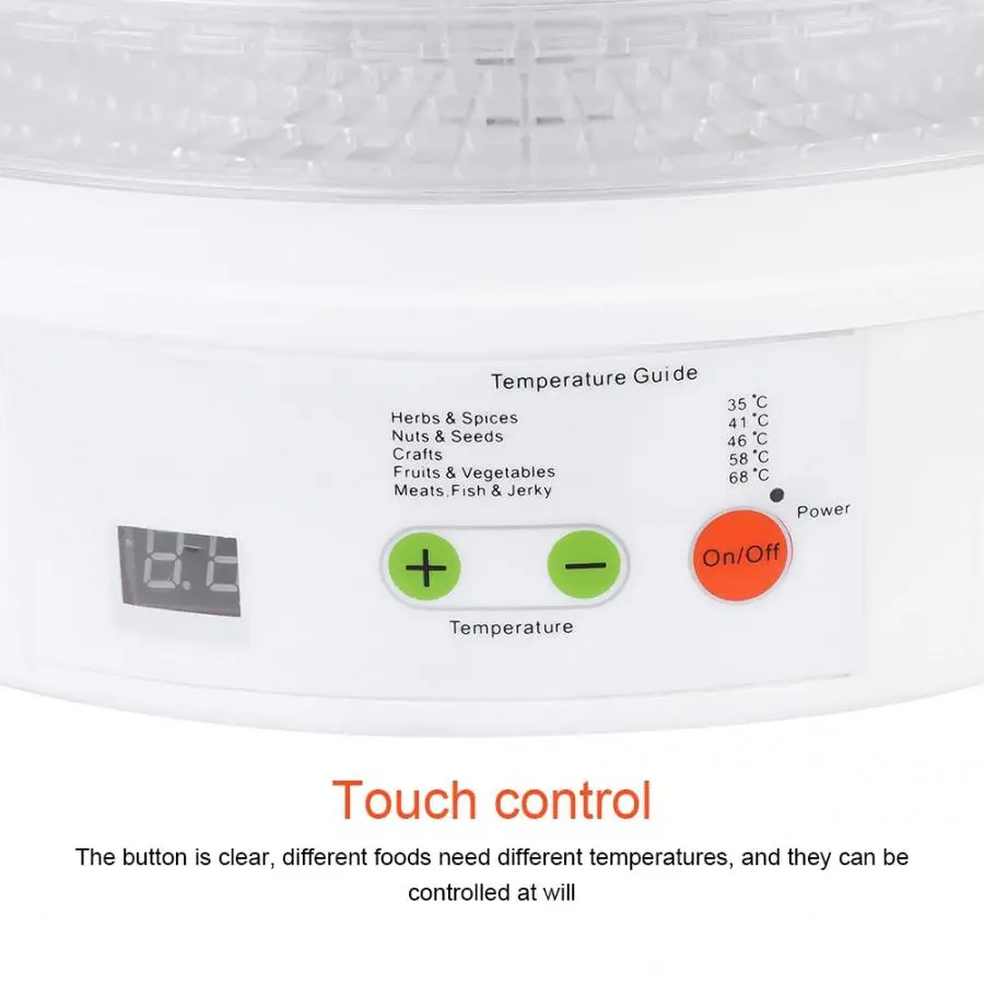 

33cm 5 Layers Dried Fruit Vegetables Herb Meat Machine Intelligent Control Vegetable Fruit Food Dehydrator Drying Machine