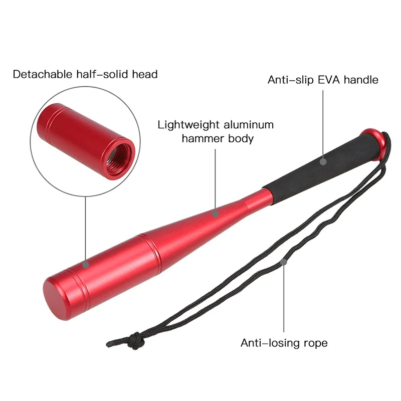 Портативная металлическая рыболовная летучая мышь из алюминиевого сплава с