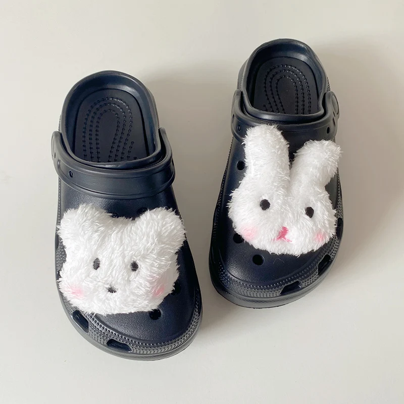 

Free Shipping Plush Bear Rabbit for Crocs Charms Shoes Party Decoration Designer Cute Women Sandal Accessories for Crocs Jibz