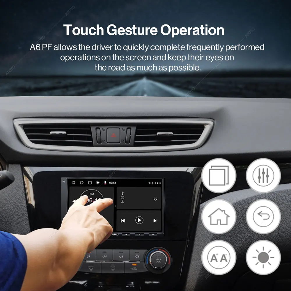 Мультимедийная магнитола ATOTO мультимедийная стерео-система на Android 8 ядер 7 дюймов