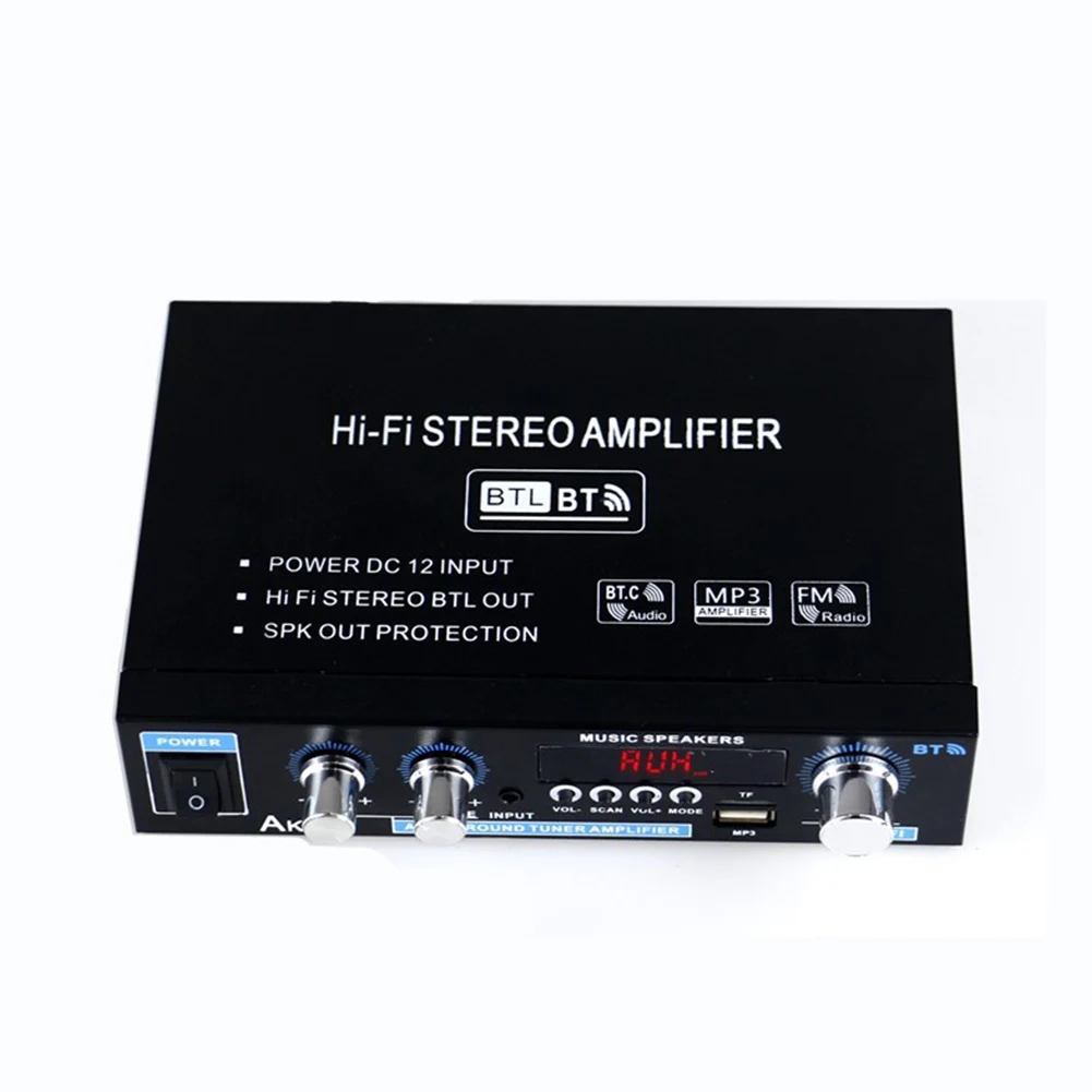 

AK35 USB Input Support TF Card Iron Low Distortion HIFI Dual Channel Mini Digital Amplifier Home Bluetooth 5.0 Remote Control