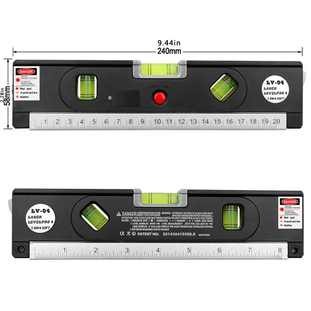 

Multifunctional Laser Spirit Level Infrared Wire Stick 2-Wire 1-Point Line Caster Night Vision Bubble Meter Spirit Level