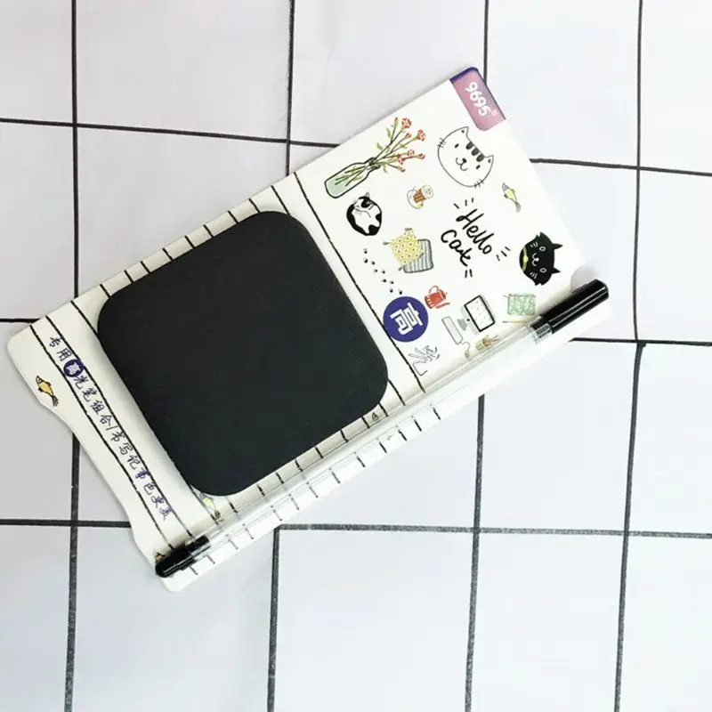 

2021 New 50 Sheets Black Sticky Notes with Fluorescent Pen Set Creative Office Stationery