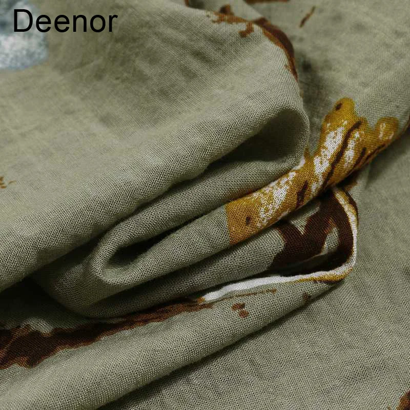 

Deenor Printed Long Dress 2021 Summer Style European and American Fashion Popular Printed Long Dress Female Casual Dress