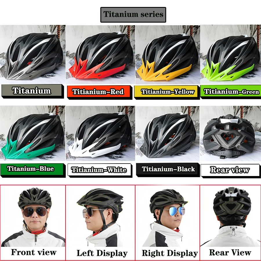 

Ultralight Cycling Helmet Bike Titanium Black Helmet In-Mold Mountain Road Bicycle Mtb Helmet Safe Men Women Bike Helmet