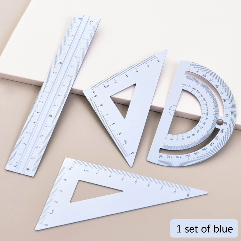 

HXBE Aluminum Alloy Ruler Kit Math Drawing Tools for student Teacher Math Lessons