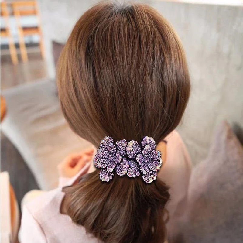 Украшение для волос с кристаллами Стразы заколка конского хвоста женская