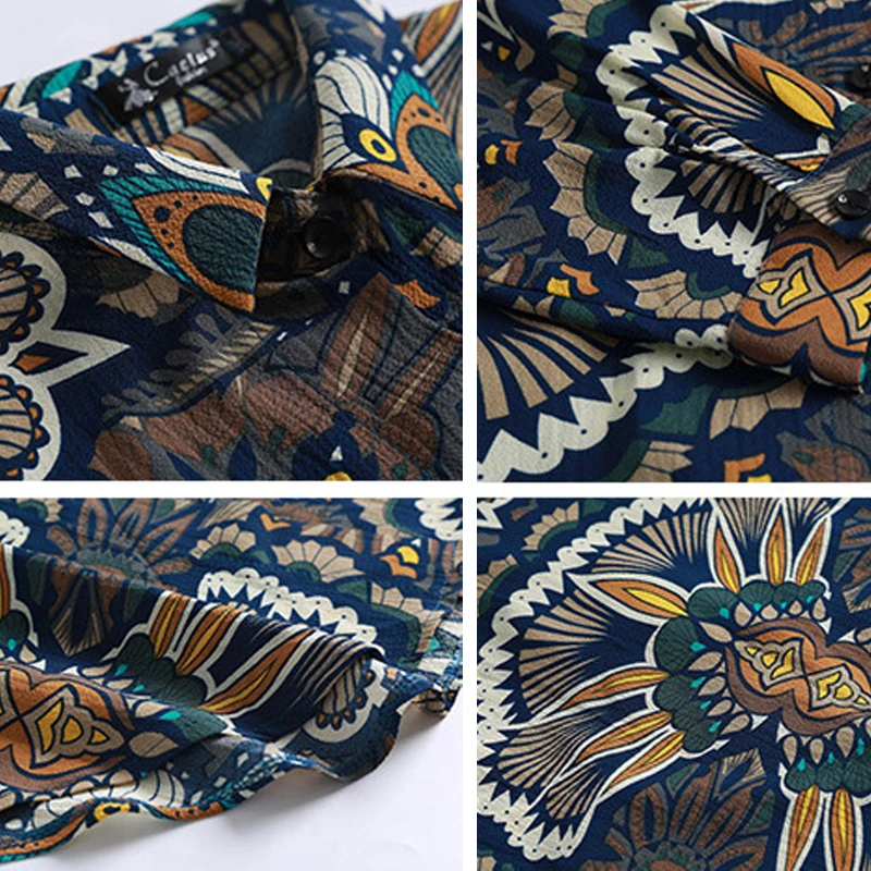 Мусульманское женское платье рубашка с длинным рукавом принтом на пуговицах