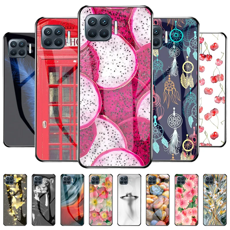 Tempered Glass Case For OPPO A93 2020 Case Hard Phone Cover Reno 4 Lite F17 Pro Ace 2 A15 A15S A35 2021 Protective Coque Bumper
