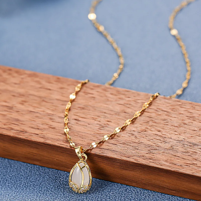 Цепочка с кулоном в виде тюльпана из титановой стали | Украшения и аксессуары