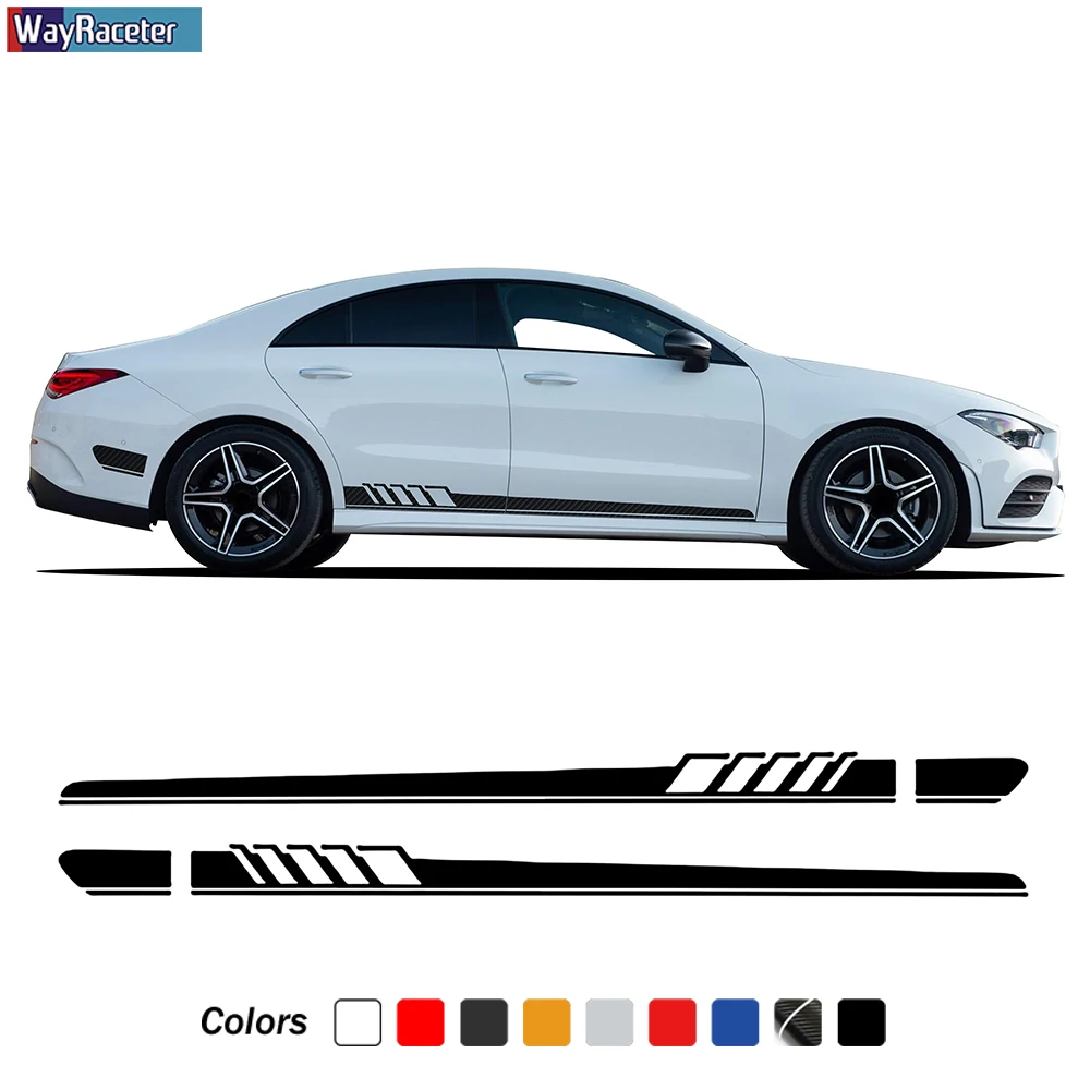 Наклейка в полоску на боковую юбку автомобиля 1 наклейка для Mercedes Benz CLA Class CLA45 CLA35