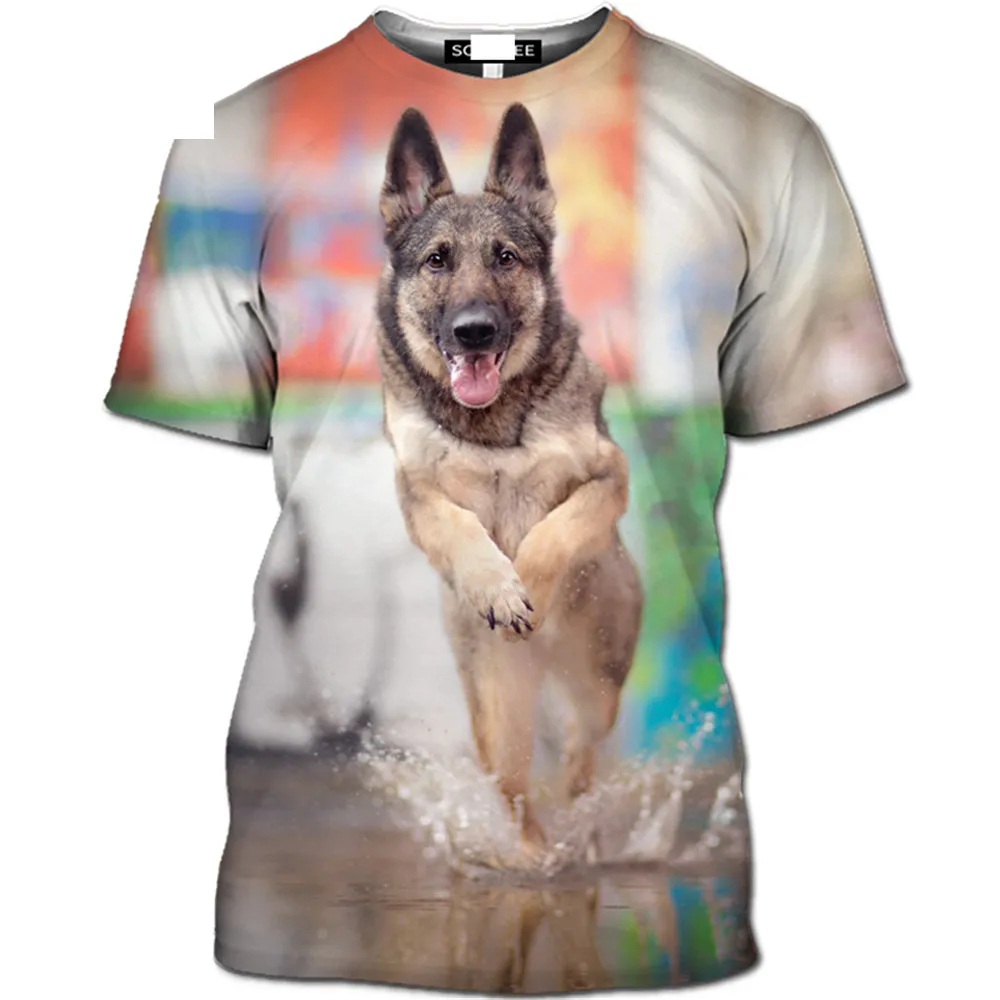 

German Shepherd T shirt 3D Print Dog Animal T-shirt Men/Women Cute Dog Clothes Young Summer Fashion Personality t shirt