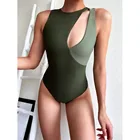 Ажурный зеленый купальник, женский слитный купальник, женский купальник, боди, сексуальный Монокини, купальный костюм, пляжная одежда, лето 2021