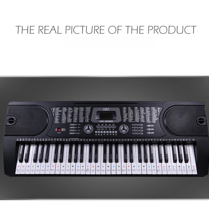 88/61/54/49 Keyboard Sticker Universal Piano Transparent Hand Roll Key Sticker——Black |