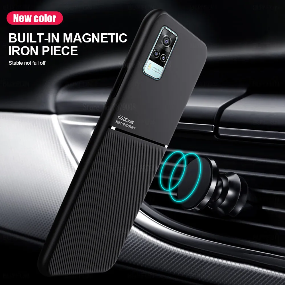 Автомобильный Магнитный чехол для телефона hloder Чехлы для vivo y31 y 31 6,58 'v2036 мягкая кожаная текстура противоударный чехол для телефона Чехлы vivoy31