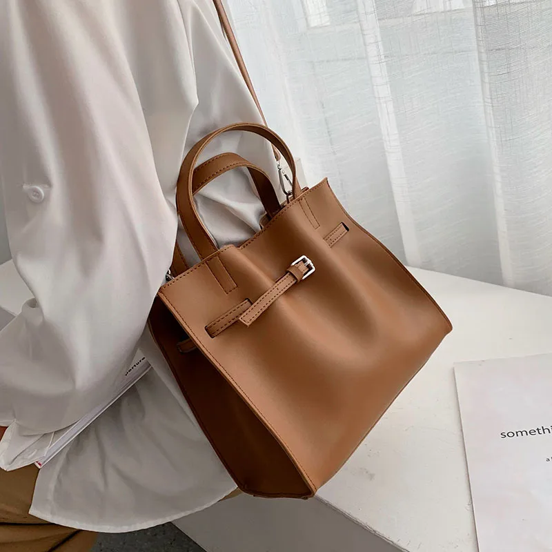 Однотонные женские сумки на плечо из искусственной кожи 2019 г. Осенние дамские