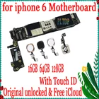 Заводская разблокированная материнская плата для iphone 6 16 Гб 64 Гб 128 ГБ с Touch IDбез Touch ID,100% оригинальная материнская плата для iphone 6