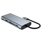 USB-концентратор с портом Type-C на VGA, адаптер RJ45, Lan, Ethernet, HDMI-совместимый, 4K, SD, TF, USB 3,0, разъем 3,5 мм, аудио, видео конвертер для MacBook
