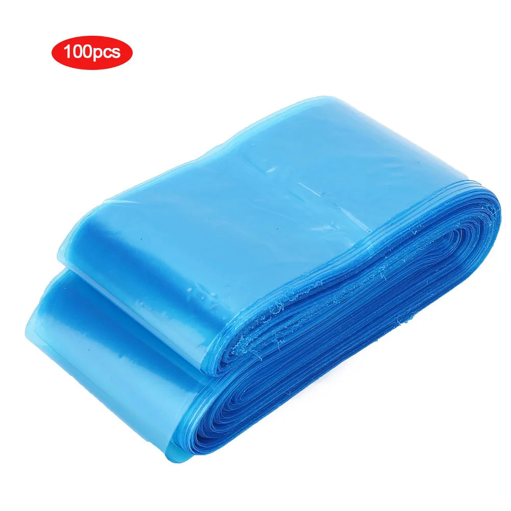 100 шт. Одноразовые Синие татуировки Клип шнур рукава Пластик защитные чехлы