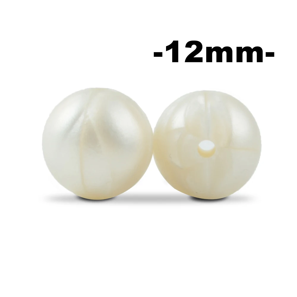pearl white LOFCA, 12 мм, 100 шт., силиконовые бусины для прорезывания зубов, Прорезыватель для зубов, ожерелье для кормления ребенка, соска, зажим для ухода за полостью рта, не содержит бисфенола, пищевой, цветной - Цвет: pearl white