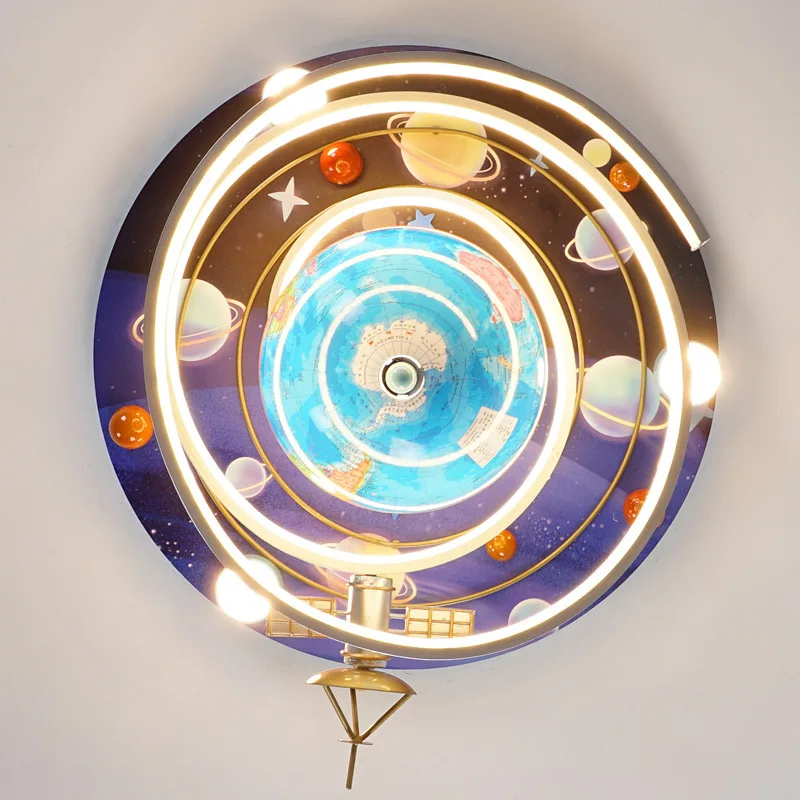 Персонализированная потолочная лампа в виде космического шара для детской