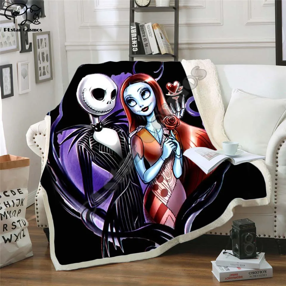 

The Nightmare Before Christmas Jack Skull Sherpa Blanket Plush Velvet Warm Sheet Cartoon Office Nap Blanket JACK-001