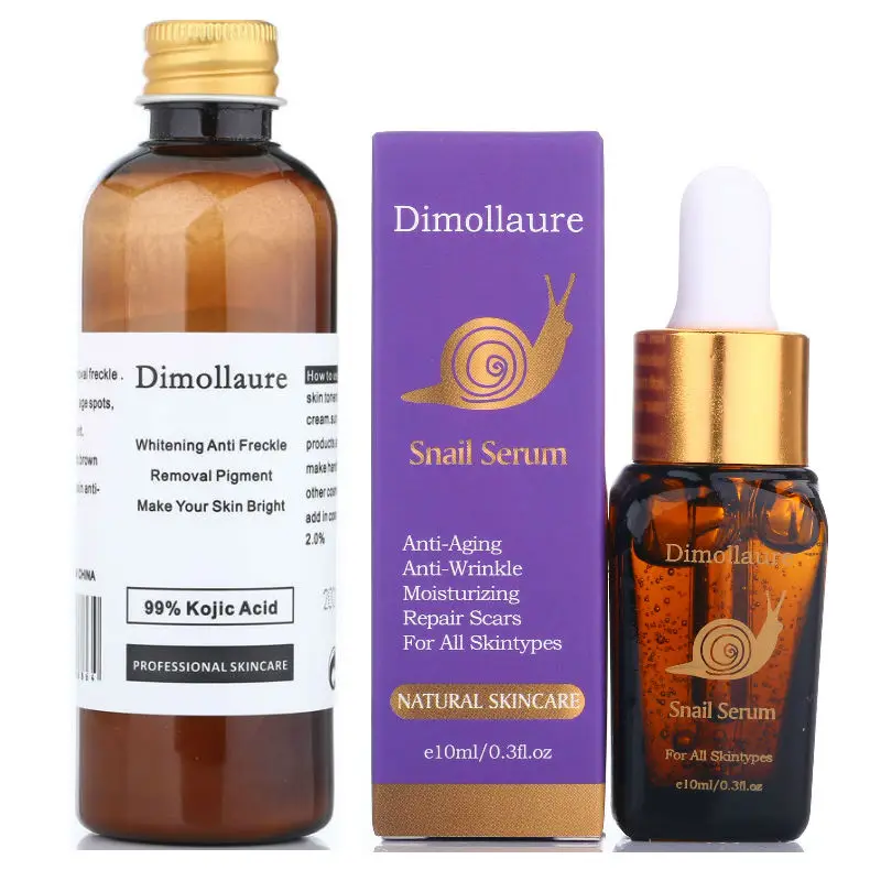 Dimollaure 30 г чистый Kojic кислотный отбеливающий крем + Сыворотка гиалуроновой кислоты