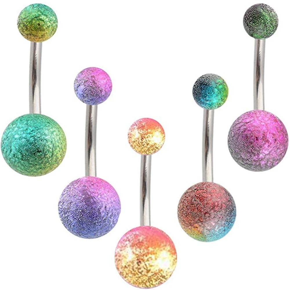 

Cute Belly Bar Button Rings Dangle Acrylic Piercings Navel Septum Piercing Ombligo Sexy Rings Body Jewelry H6