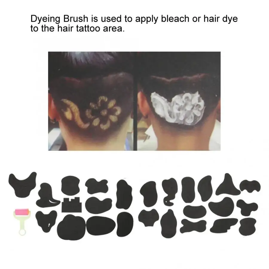 1 комплект тату для волос резной трафарет шаблон укладки краска покрытие узоры