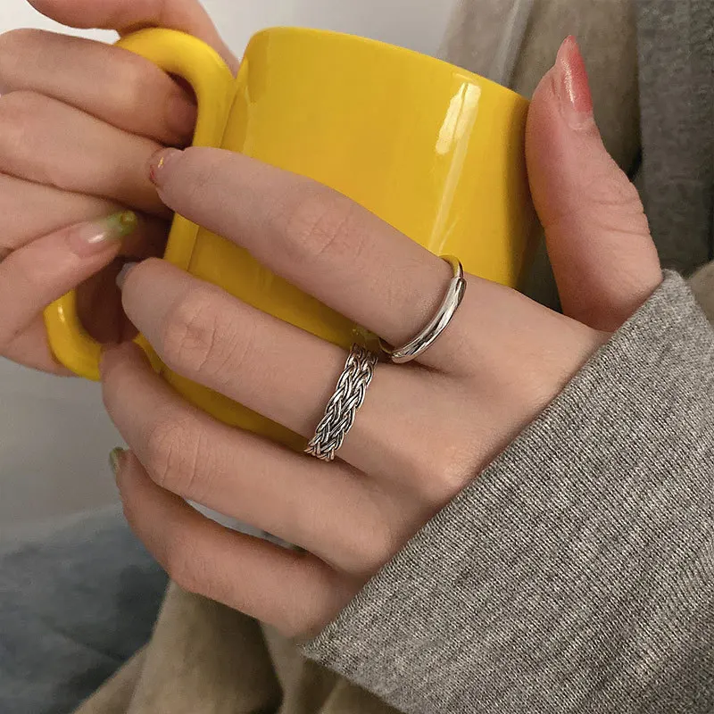 

New Simple Braided Ring Personality Round Exquisite Twist Ring Adjustable Rings For Fashion Jewelry Gift