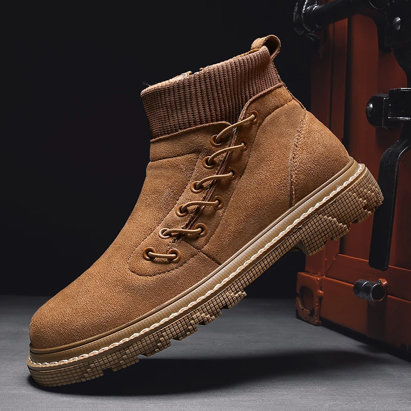 Ботильоны Челси Мужская зимняя рабочая обувь винтажные классические мужские