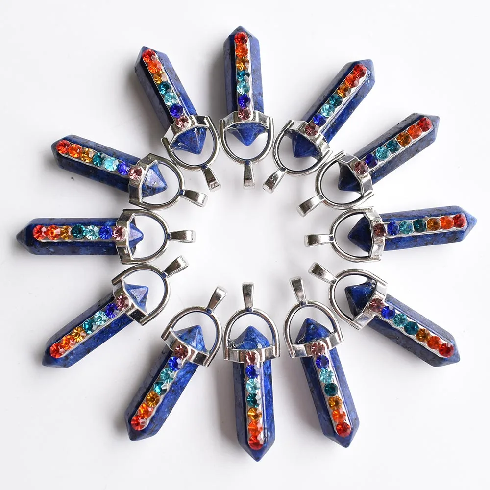 Подвеска из натурального камня тигрового глаза 7 чакр Ляпис кварцевый обсидиан