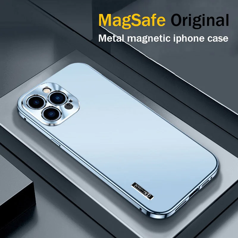 

Metal Magnetic Shell For iphone 13 12 11 Pro Max 12 13 Pro Phone Case Built in Lens protection titanium alloy Shockproof case