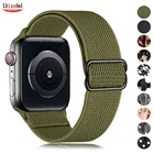 Ремешок резиновый для Apple watch band 44 мм 40 мм iWatch 38 мм 42 мм, эластичный нейлоновый соло-браслет для Apple watch series 6 5 4 3 Se