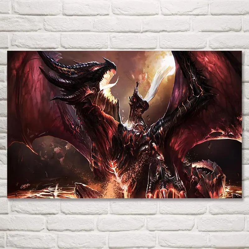 Foocome World of WoW Hearthstone видео игры плакаты и принты искусство шелк украшение для дома