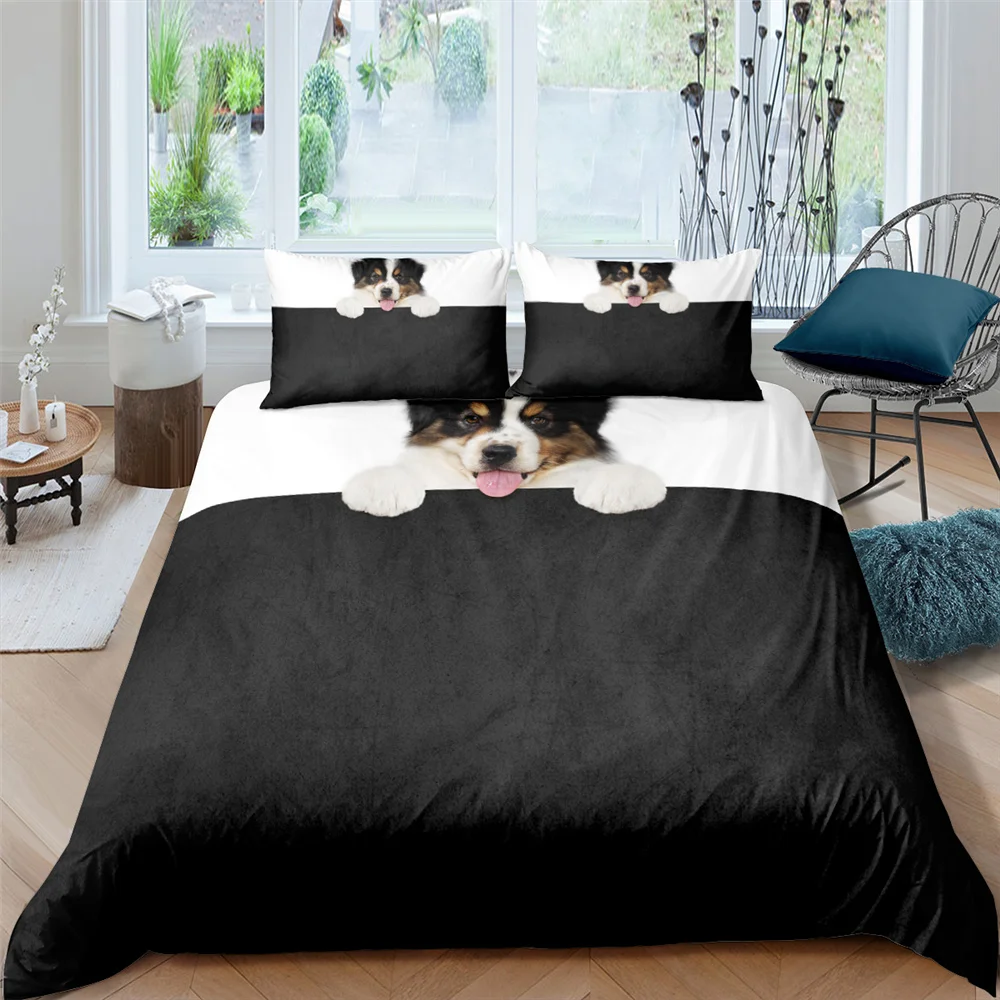 

2021 Cute Kitty 3D Bedding Set Queen Duvet Cover with Pillowcase Bed Cover Qulit Cover 2/3pcs Cat Puppy Pattern