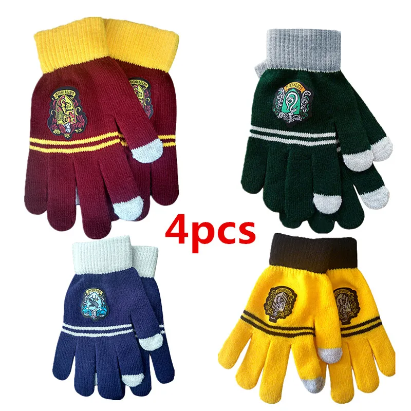 

4PC Child&adult Potter Necklace Hermione Boy Girl School Scarf Tie Cosplay Kids Women Men Halloween New Year Gift Hot Sale