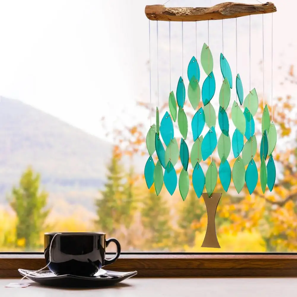 

Garden Decor Wind Chimes Maple Leaf Windchime Exquisite Waterfall Chime Landscape Gardening Decor For Patio Balcony Window