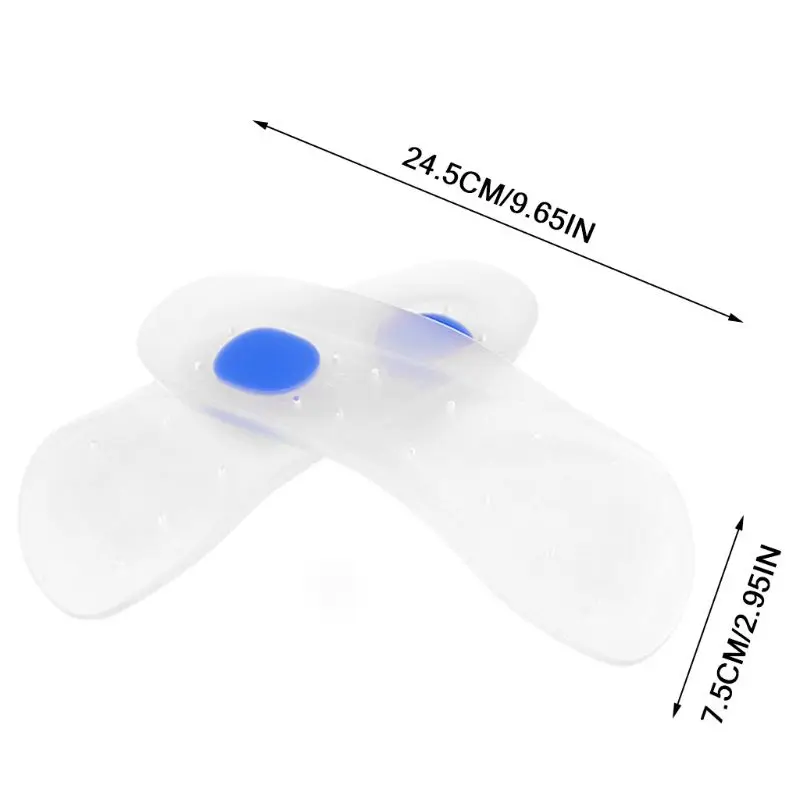 1 Pair Shoe Pad Heel Pads Cushion Silicone Soft Arch Support 3D Shock Absorb Breathable Insole Comfortable Orthopedic Feet Care