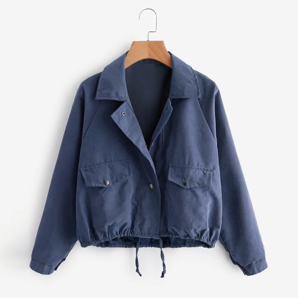 2020 модная однотонная куртка женские осенние пальто базовые куртки с длинным