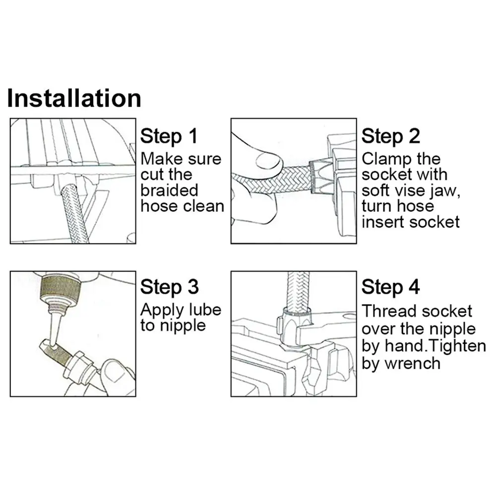 AN4/AN6/AN8/AN10/AN12 Прямой 0 ° /45 /90 /180 Алюминиевый поворотный конец шланга адаптер